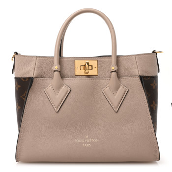 LOUIS VUITTON Calfskin Monogram On My Side PM Greige