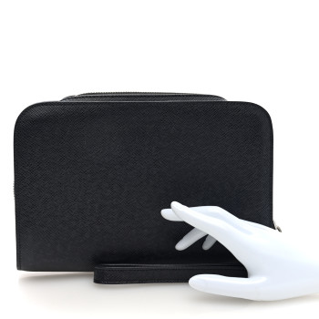 LOUIS VUITTON Taiga Baikal Pochette Ardoise