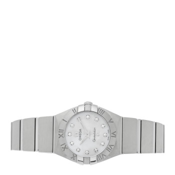 OMEGA Stainless Steel Diamond Mother of Pearl 24mm Constellation Quartz Watch 123.10.24.60.55.001