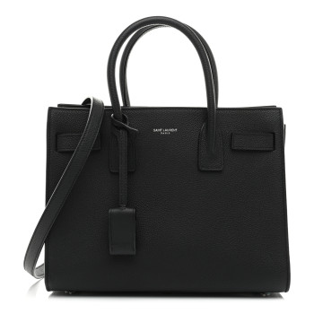SAINT LAURENT Grained Calfskin Baby Sac De Jour Souple Black