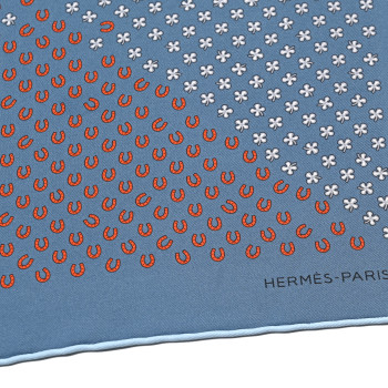 HERMES Silk Vintage Luck Pocket Handkerchief
