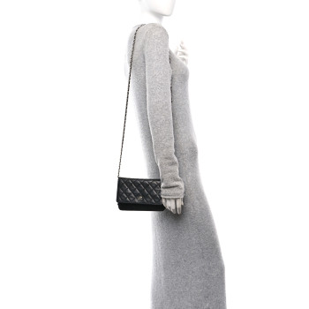 CHANEL Caviar Quilted Wallet on Chain WOC Black