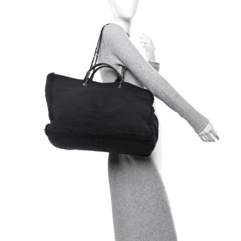 CHANEL Canvas Extra Large Double Face Shopping Tote Black