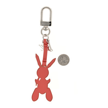 LOUIS VUITTON Calfskin Jeff Koons Masters LV Rabbit Bag Charm Key Ring