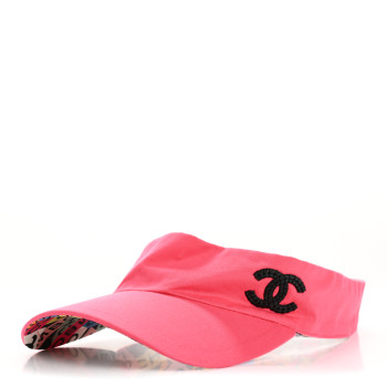 CHANEL Cotton Canvas Logo CC Visor Pink Black