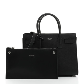 SAINT LAURENT Grained Calfskin Baby Sac De Jour Souple Black