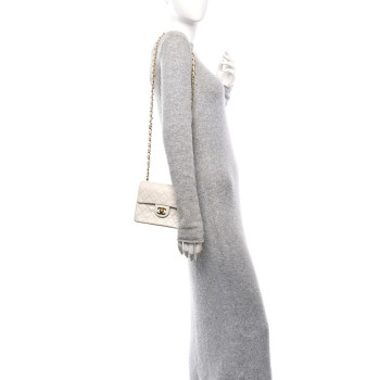 CHANEL Lambskin Quilted Mini Square Flap White