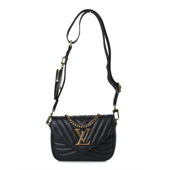 LOUIS VUITTON Calfskin New Wave Multi Pochette Black