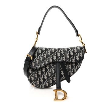 CHRISTIAN DIOR Oblique Saddle Bag With Strap Blue