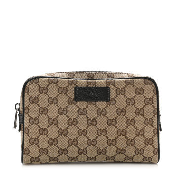 GUCCI Monogram Belt Bag Dark Brown