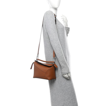 LOEWE Calfskin Small Puzzle Edge Bag Tan