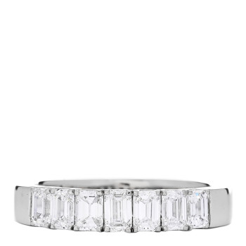 PARKER & WEST Platinum Diamond 2.20ctw Emerald Cut Half Eternity Band Ring  66 11.5