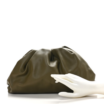 BOTTEGA VENETA Smooth Butter Calf The Pouch Oversized Clutch Mud