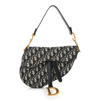 CHRISTIAN DIOR Oblique Saddle Bag Blue