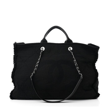 CHANEL Canvas Extra Large Double Face Shopping Tote Black