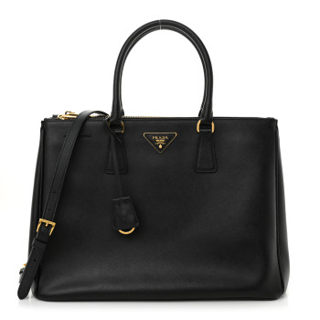 PRADA Saffiano Lux Large Galleria Double Zip Tote Black