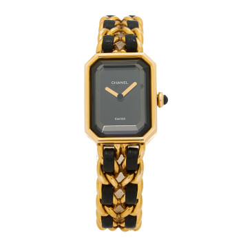CHANEL Stainless Steel Lambskin 20mm Chain Premiere Quartz Watch Gold M