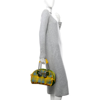 CHRISTIAN DIOR Leopard Canvas Gambler Dice Bowler Multicolor