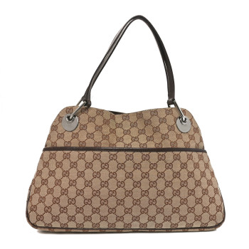 GUCCI Monogram Medium Eclipse Shoulder Bag Dark Brown
