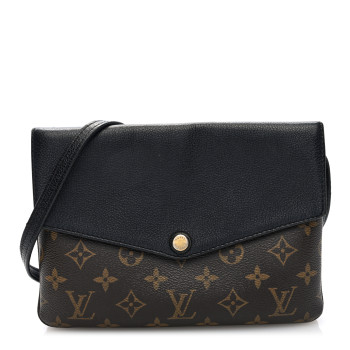 LOUIS VUITTON Monogram Twice Pochette Black