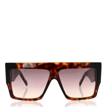 CELINE Acetate Flat Top Rectangular Sunglasses CL400921 Dark Havana