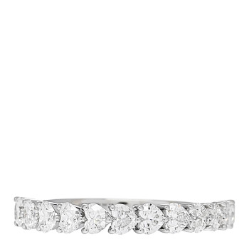 PARKER & WEST 18K White Gold Diamond 1.00ct Heart Cut Half Eternity Band Ring 53 6.25