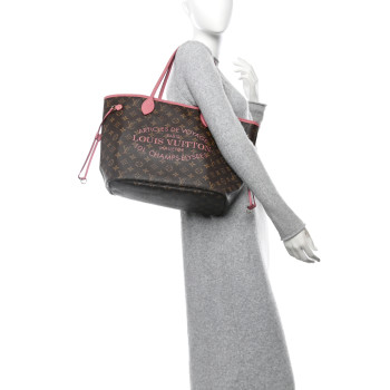LOUIS VUITTON Monogram Articles de Voyage Ikat Neverfull MM Rose Velours