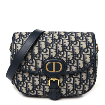 CHRISTIAN DIOR Oblique Medium Bobby Flap Blue