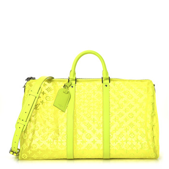 LOUIS VUITTON Monogram Fluo See Through Keepall Bandouliere 50 Yellow