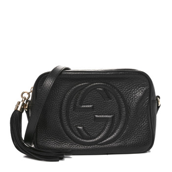 GUCCI Pebbled Calfskin Small Soho Disco Bag Black