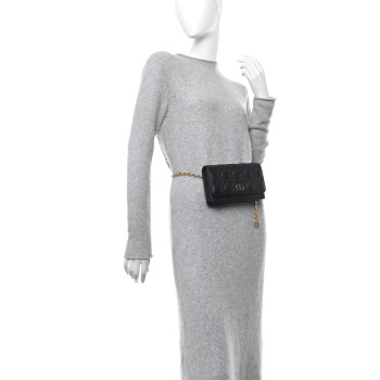 CHRISTIAN DIOR Supple Calfskin Caro Belt Bag Black