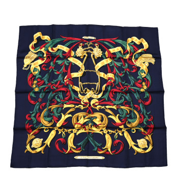 HERMES Silk Le Mors A La Conetable Scarf 90