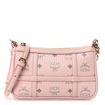 MCM Visetos Nappa Mini Delmy Chain Shoulder Bag Powder Pink