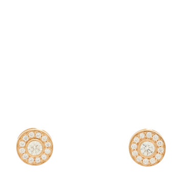 TIFFANY 18K Rose Gold Diamond .28ctw Mini Circlet Earrings