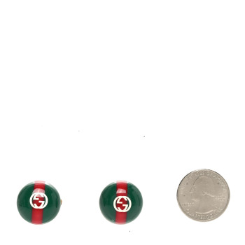 GUCCI Resin Web Stud Earrings