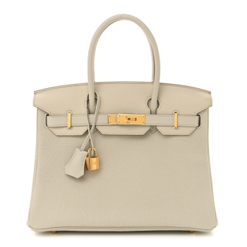 HERMES Togo Swift Canvas 3 in 1 Birkin 30 Beton
