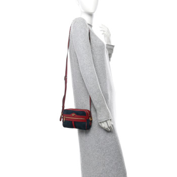 GUCCI Suede Calfskin Web Mini Ophidia Shoulder Bag New Blue Romantic Cherry