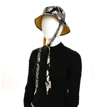 GUCCI X THE NORTH FACE Nylon Reversible Self-Tie Bucket Hat M Black Yellow