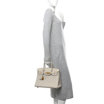 HERMES Togo Swift Canvas 3 in 1 Birkin 30 Beton