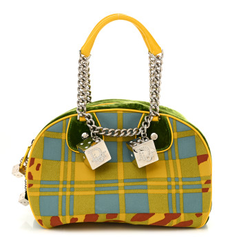 CHRISTIAN DIOR Leopard Canvas Gambler Dice Bowler Multicolor