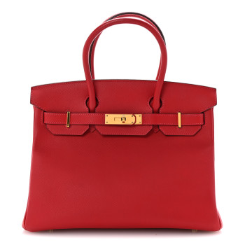 HERMES Epsom Birkin 30 Rouge Casaque