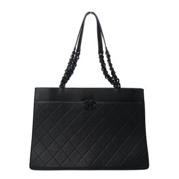 CHANEL Caviar Quilted My Everything Large Shopping Tote Black