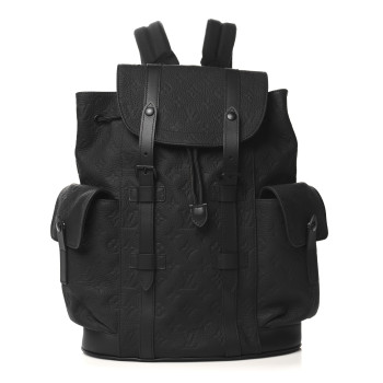 LOUIS VUITTON Taurillon Monogram Christopher PM Backpack Black