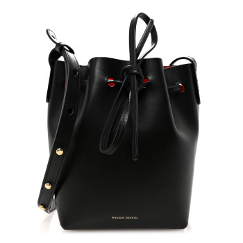 MANSUR GAVRIEL Vegetable Tanned Calfskin Mini Mini Bucket Bag Black Flamma