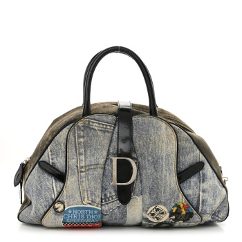 CHRISTIAN DIOR Denim Speedway Saddle Bowler Blue