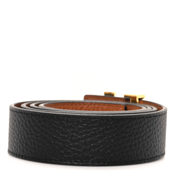 LOUIS VUITTON Taurillon Calfskin 30mm LV Initiales Reversible Belt 90 36 Black