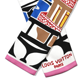 LOUIS VUITTON Silk Visionary Paris Bandeau Grey
