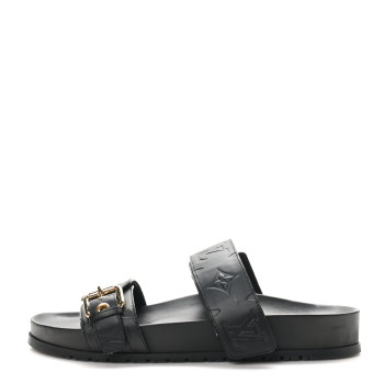 LOUIS VUITTON Empreinte Bom Dia Mule Sandals 38 Black
