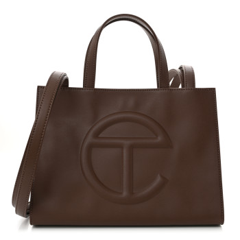 TELFAR Vegan Leather Shmedium Shopping Bag Chocolate