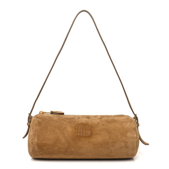 MIU MIU Suede Pouch Olive Green